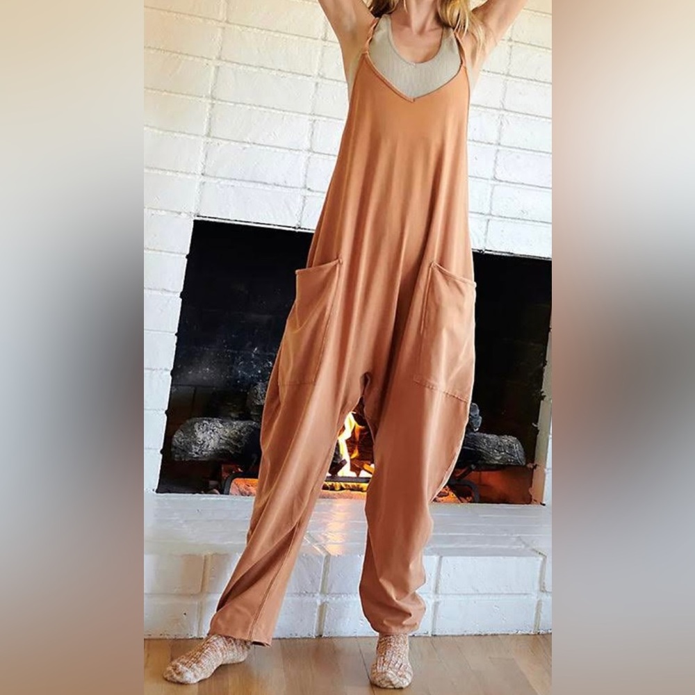 Women’s jumpsuit in camel color. New with tags. Size M/L